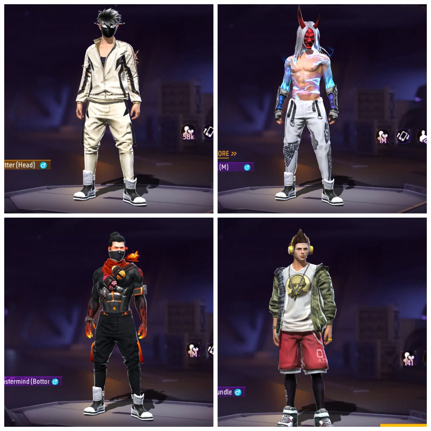 2ND ELITE BLACK HAIR COMBO WITH 7 EVO GUN MAX LEVEL