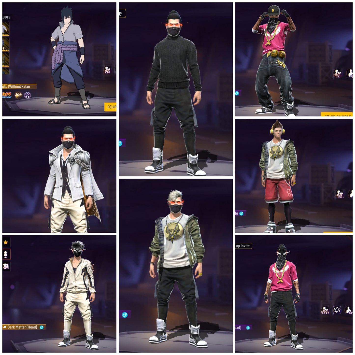 2ND ELITE BLACK HAIR COMBO WITH 7 EVO GUN MAX LEVEL