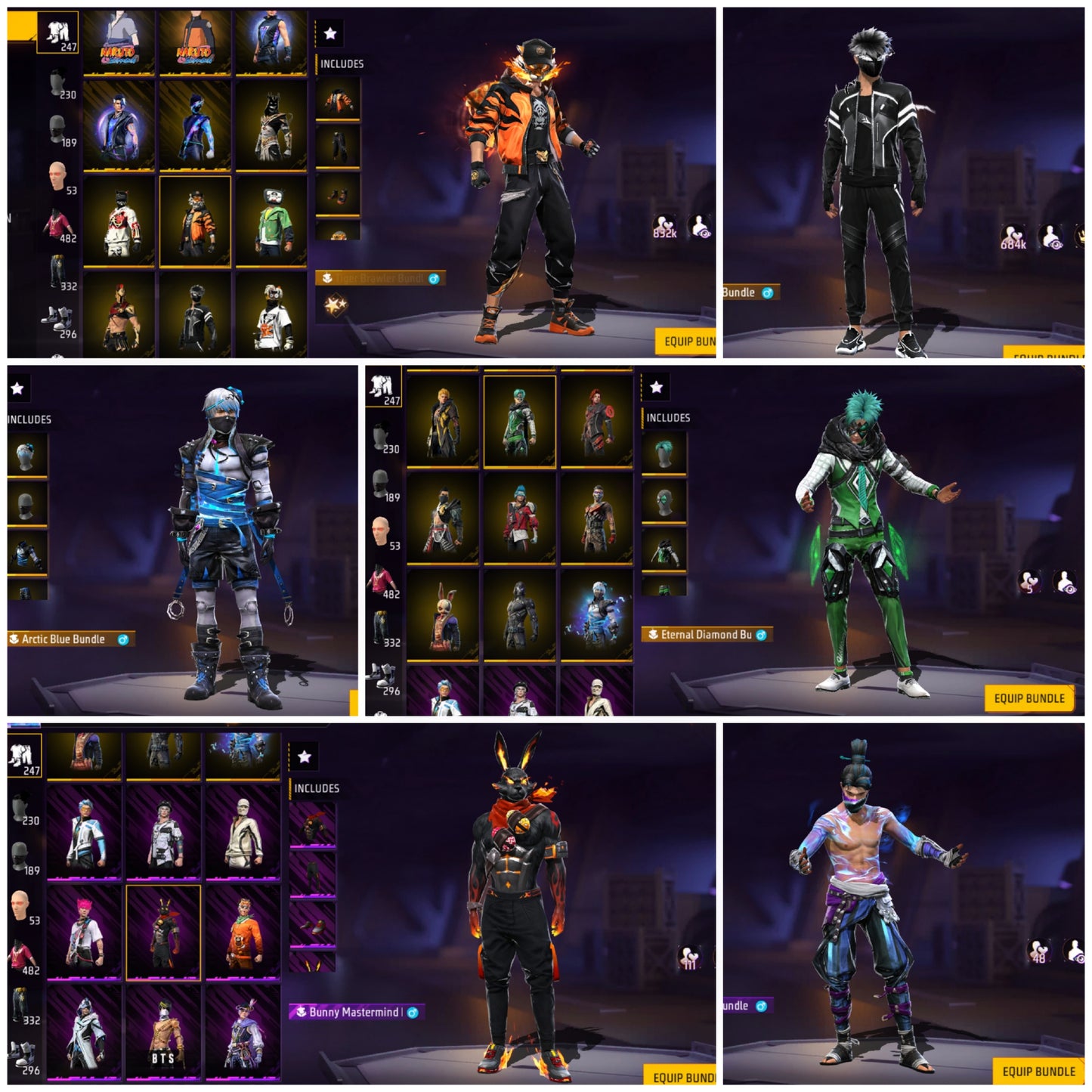 2ND ELITE BLACK HAIR COMBO WITH 7 EVO GUN MAX LEVEL