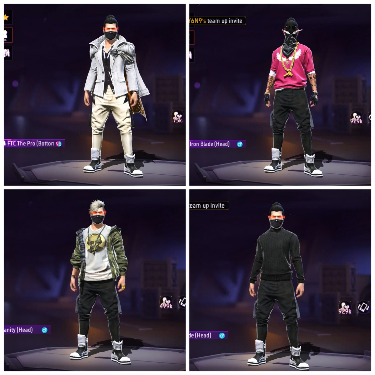 2ND ELITE BLACK HAIR COMBO WITH 7 EVO GUN MAX LEVEL