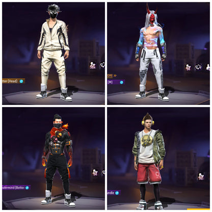 2ND ELITE BLACK HAIR COMBO WITH 7 EVO GUN MAX LEVEL