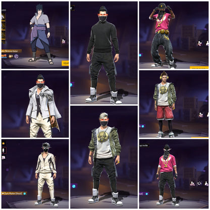 2ND ELITE BLACK HAIR COMBO WITH 7 EVO GUN MAX LEVEL